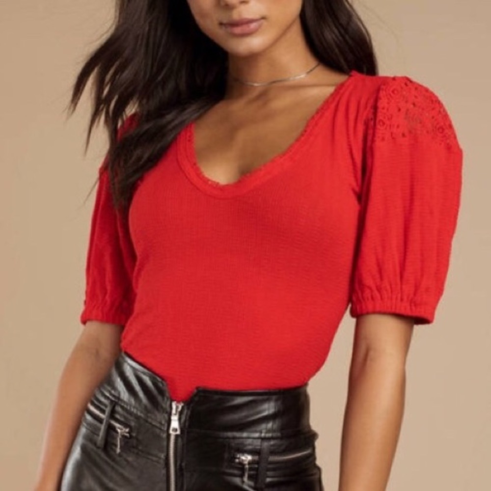[XS] Free People St. James Lace-Inset Tee
